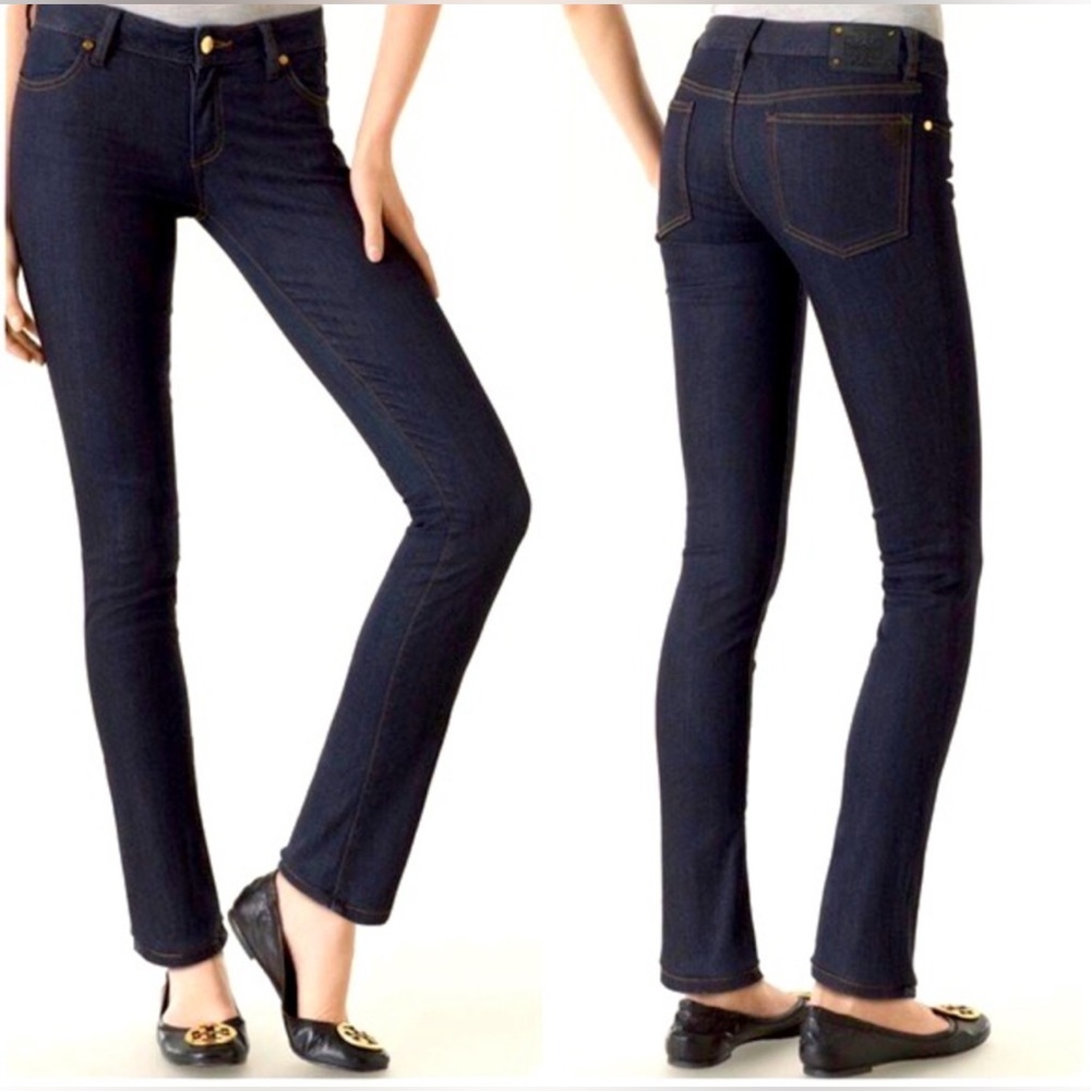 TORY BURCH Women's Straight Leg Dark Wash Blue Jeans
